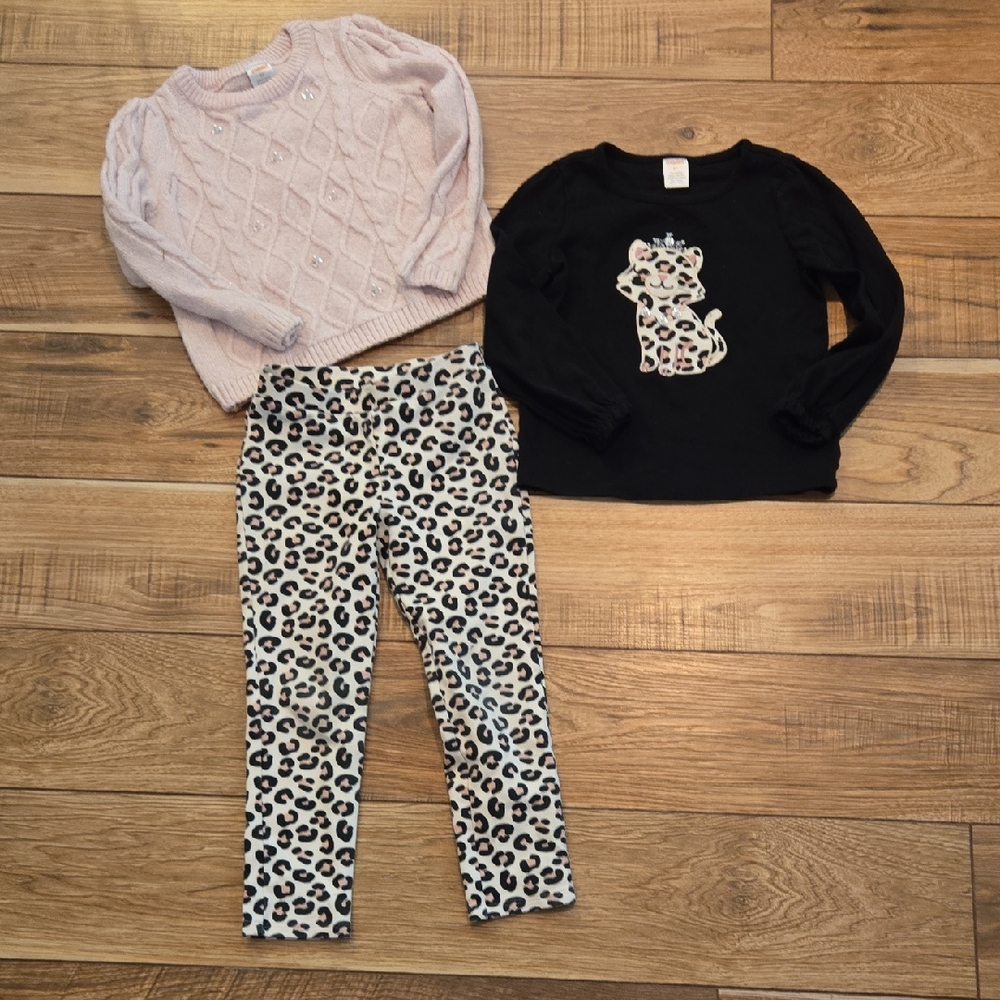 Gymboree Leopard Print Outfit with Sweaters